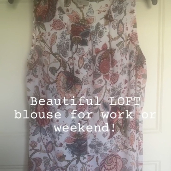 LOFT Cream Relaxed Sleeveless Tank Top - Picture 3 of 5